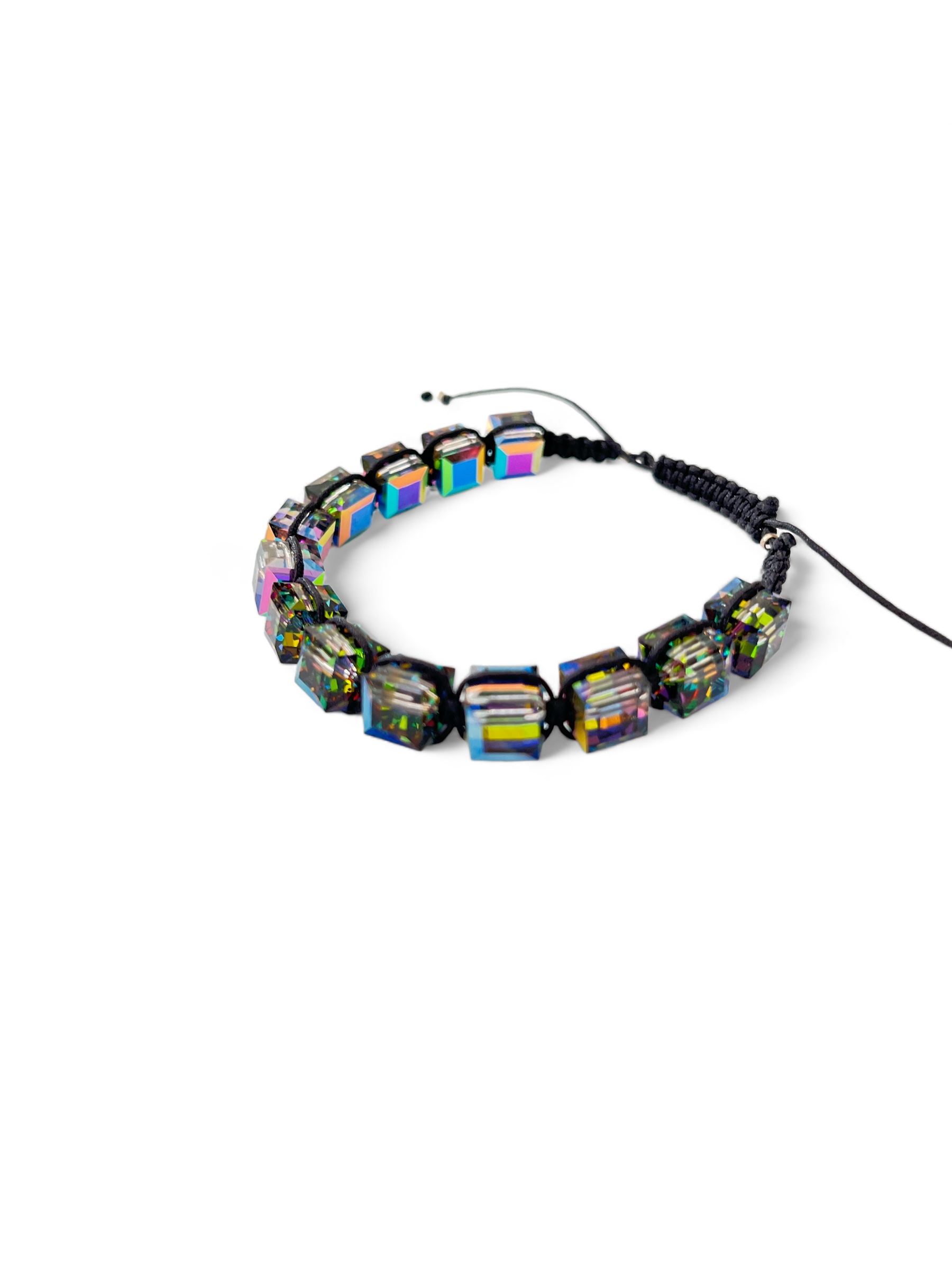 Swarovski Crystal Pearl Cube – Makramee Armband